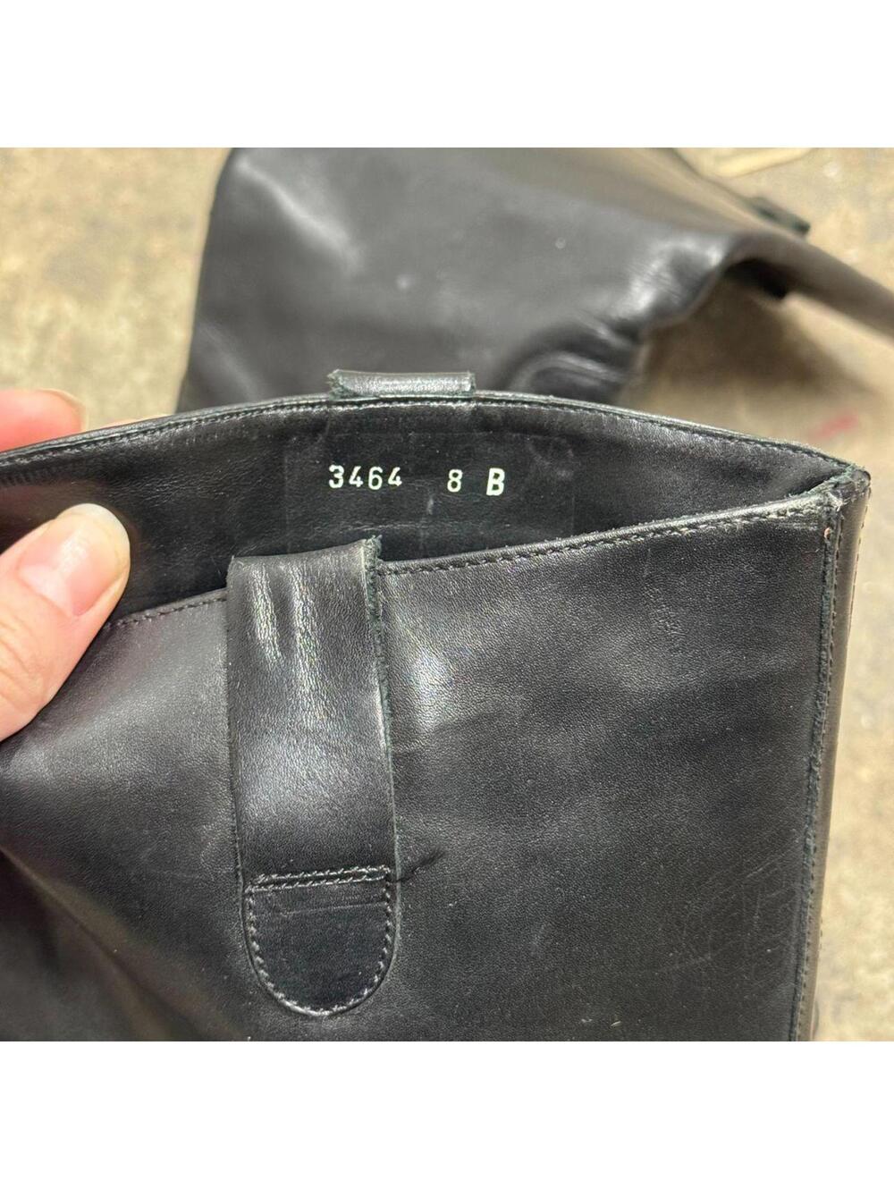 Vintage Black Lace-Up Leather Riding Boots - Picture 5 of 7